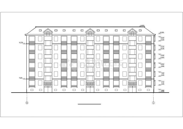 3800平米8层框架结构住宅楼平立面设计CAD图纸（含阁楼和储藏层）-图一