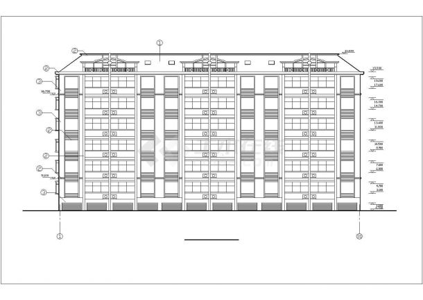 3800平米8层框架结构住宅楼平立面设计CAD图纸（含阁楼和储藏层）-图二