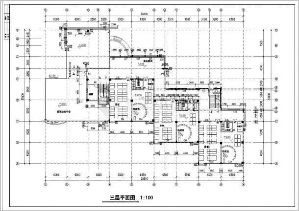 3层3034.8平米幼儿园建筑设计CAD方案图-图二