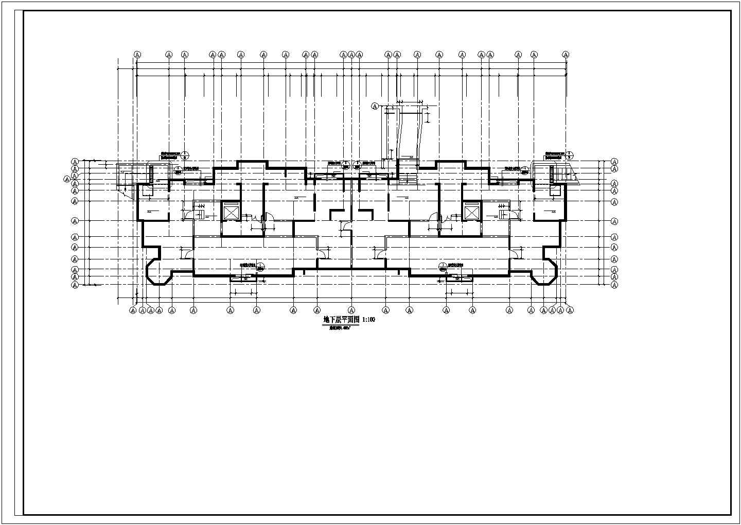7200平米12 层框架结构住宅楼建筑设计CAD图纸（含地下层和机房层）