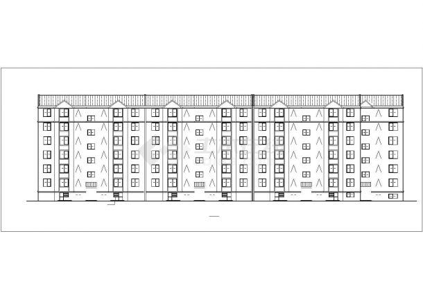 某小区7层砖混结构住宅楼平立剖面设计CAD图纸（含半地下室和阁楼）-图二