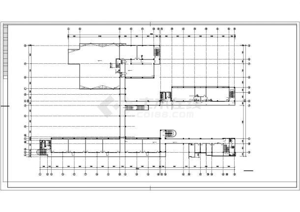 学校综合楼平面建筑施工cad图，共十四张-图二