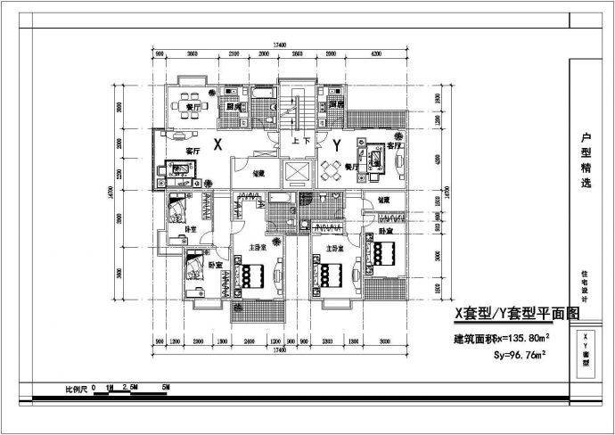 天长市丽景花园小区某住宅户型精选设计CAD图纸_图1
