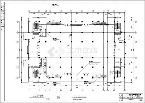 某工厂多层框架结构餐厅设计cad全套建筑施工图（含结构设计）-图一