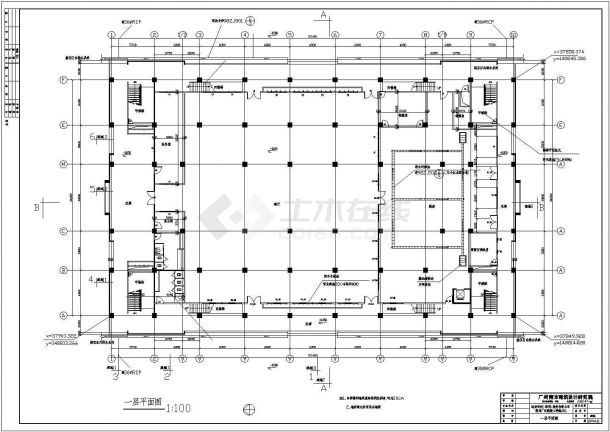 某工厂多层框架结构餐厅设计cad全套建筑施工图（含结构设计）-图二