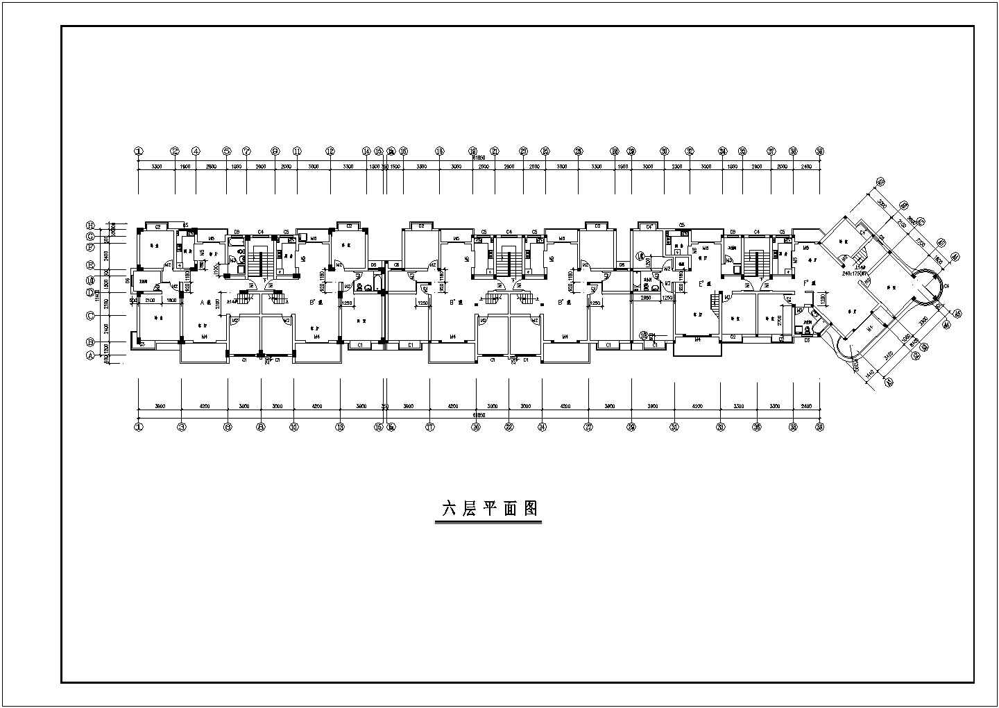 浙江省瑞安市雅居乐中央公园高层住宅建筑设计CAD图纸
