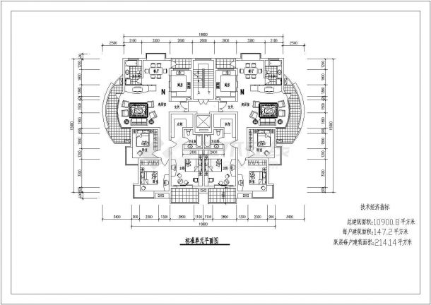 江苏省江阴市飞马水城住宅建筑设计CAD图纸-图一