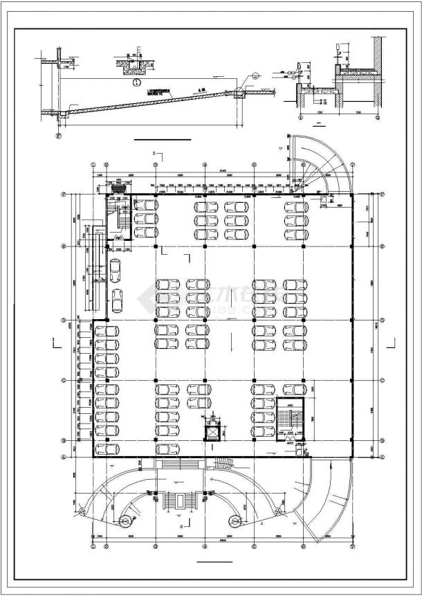 综合办公大楼施工建筑设计cad图，共十张-图二