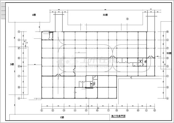 佛山市某商业街大型批发市场地下车库全套电气系统设计CAD图纸-图一