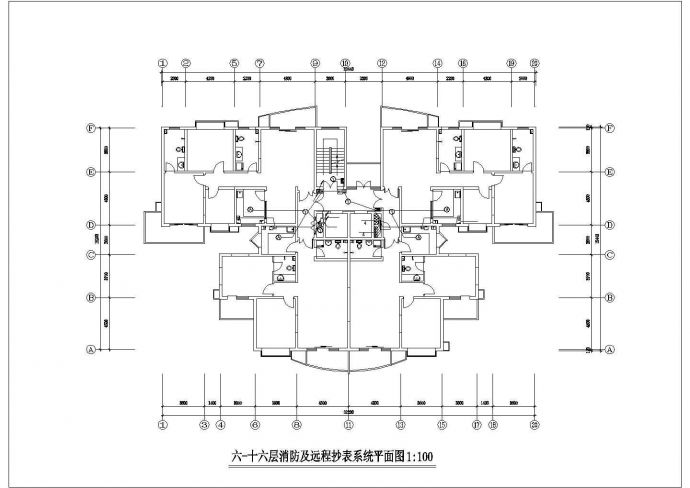 湘潭市某临街16层商业综合大厦全套消防系统设计CAD图纸_图1