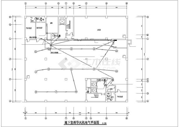 保定市某大型批发市场地下人防车库全套电气系统设计CAD图纸-图一