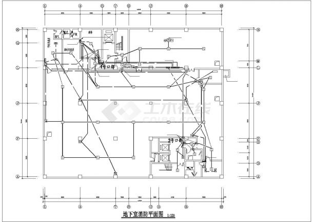 保定市某大型批发市场地下人防车库全套电气系统设计CAD图纸-图二