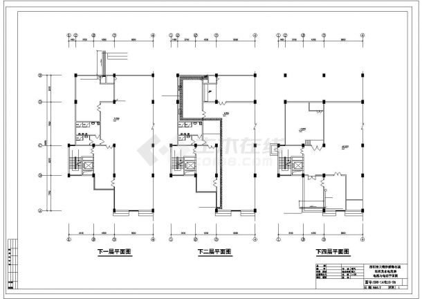 三亚市某大型商场地下4层车库水电和消防电气系统设计CAD图纸-图一