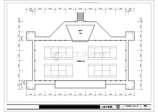 2层体育学院网球馆建筑设计图【含效果图】-图一