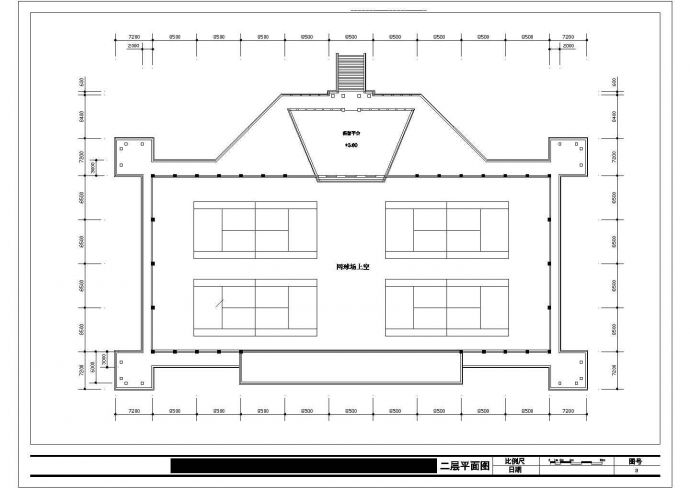 2层体育学院网球馆建筑设计图【含效果图】_图1