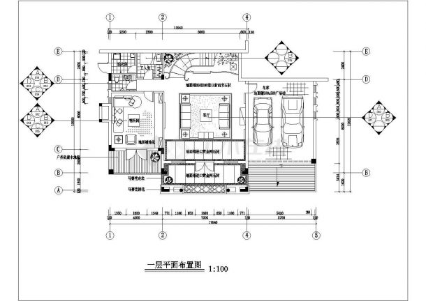 410平米3层框混结构单体别墅全套装修施工设计CAD图纸-图二