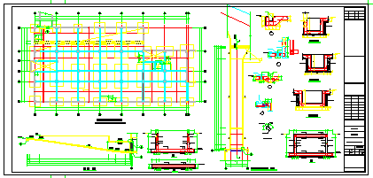 12层框架结构中学图书行政楼结构cad设计施工图