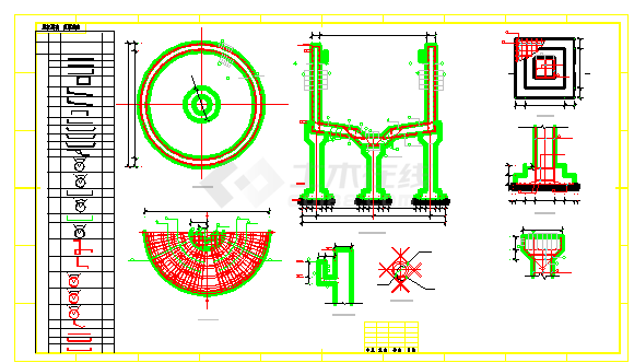 某澄清池结构设计cad施工图-图二