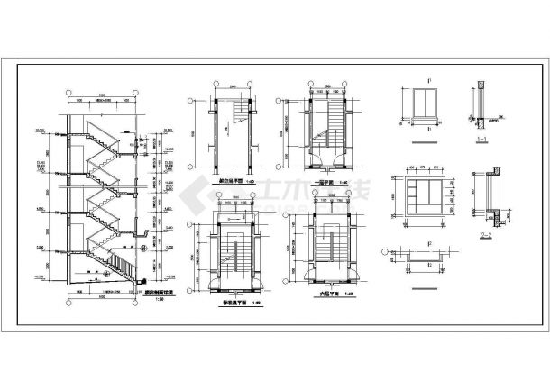 佛山市某小区2400平米6+1层砖混结构住宅楼全套建筑设计CAD图纸-图一