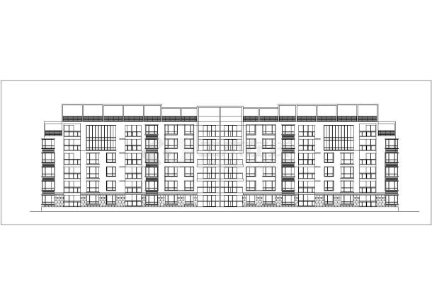 扬州市某小区2900平米6层砖混结构住宅楼平立剖面设计CAD图纸-图二