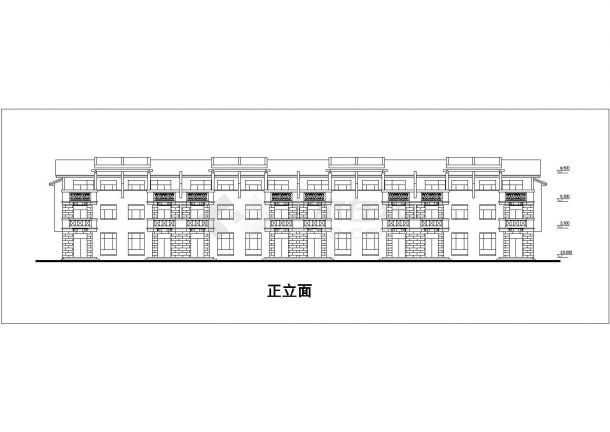 2200平米左右2+1层砖混结构住宅楼平立剖面设计CAD图纸（1层8户）-图一