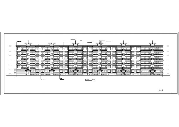 9400平米6层混合结构住宅楼全套建筑设计CAD图纸（含地下层）-图二