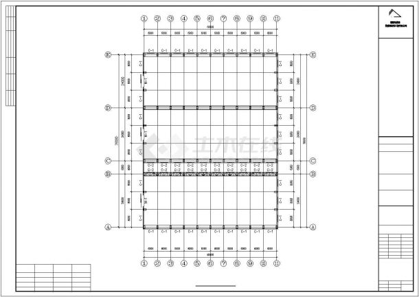 乌鲁木齐市某大型屠宰场单层钢结构厂房建筑设计CAD图纸-图二