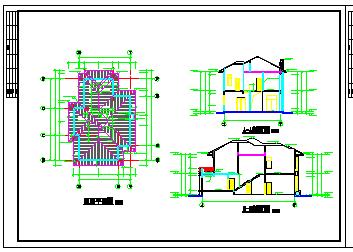 某欧式别墅建筑结构cad设计施工图纸-图二