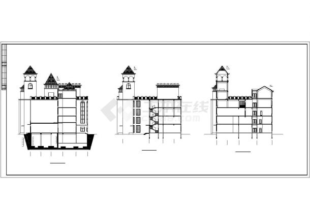 [陕西]某六层城堡幼儿园建筑施工图-图二