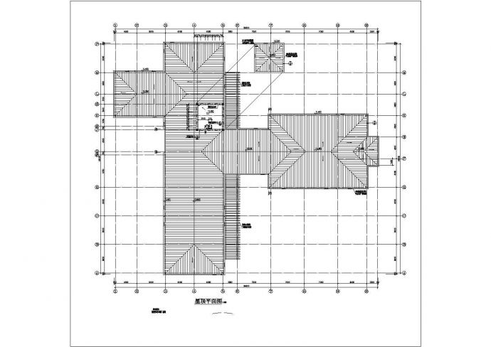 郑州xx小区1400平米3层框架结构物业服务中心平立剖面设计CAD图纸_图1