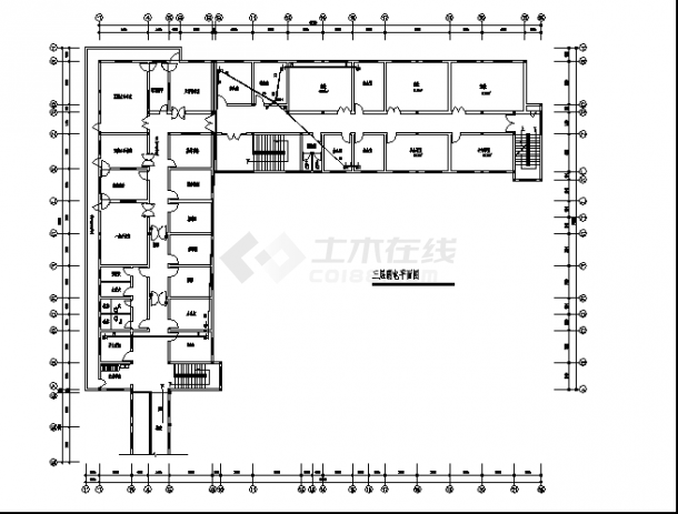 沭阳3层L型县医院综合楼电气系统设计施工cad图纸（含说明）-图一
