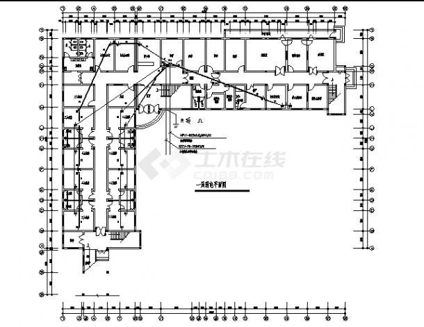 沭阳3层L型县医院综合楼电气系统设计施工cad图纸（含说明）-图二