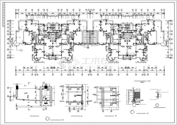 杭州某临街1.3万平米12层框架结构商住楼全套建筑设计CAD图纸-图二