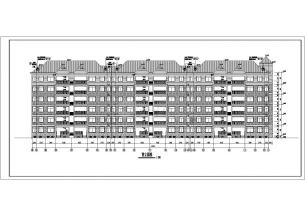 无锡市xx小区3800平米6层砖混结构住宅楼建筑设计CAD图纸（含架空层）-图二