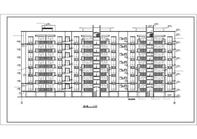 5100平米7层砖混结构住宅楼建筑设计CAD图纸（六层复式/含架空层）_图1