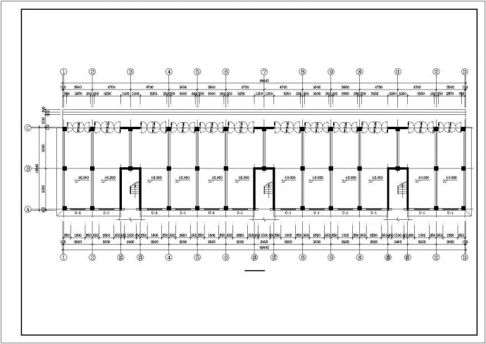 xxx小区4800平米7层框混结构商住楼平立剖面设计CAD图纸（底层商用）_图1