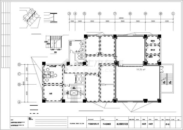 机房(装修、配电、暖通、消防、网络、监控报警、门禁）CAD图纸-图一