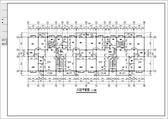 xx小区七层混合结构商住楼平立剖面设计CAD图纸（含阁楼/1-2层商用）_图1