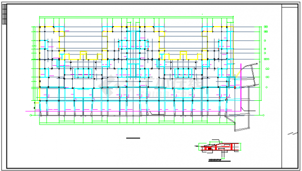 别墅大底盘框架结构cad设计施工图-图二