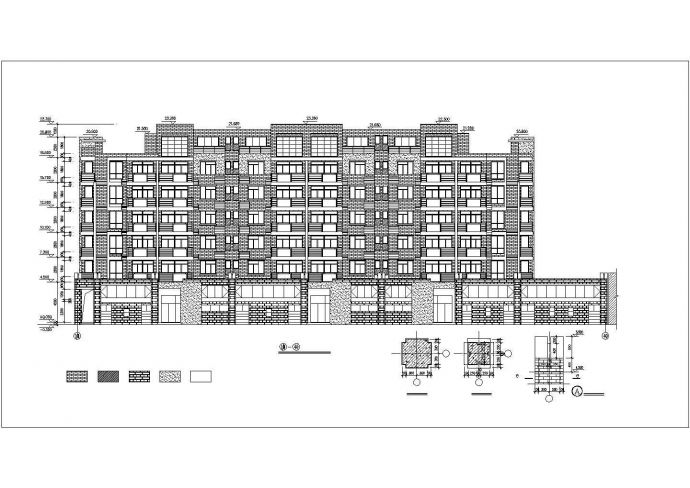 广州xx小区4300平米7层框架结构住宅楼建筑设计CAD图纸（含地下室）_图1