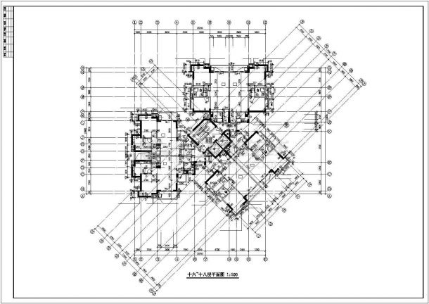 宜昌市xx小区1.5万平米18层框架结构住宅楼平立剖面设计CAD图纸-图二