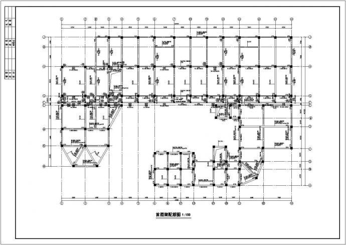 某主体三层局部四层框架结构幼儿园结构设计cad全套施工图（含设计说明）_图1