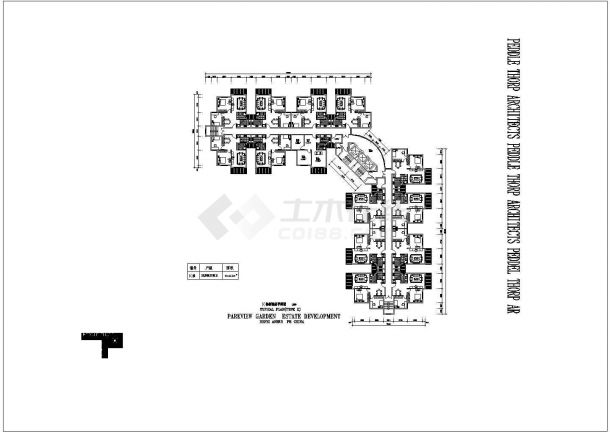 典型一梯多户住宅户型设计cad建筑平面方案图集-图一