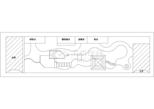 某别墅小庭院绿化CAD设计图-图一