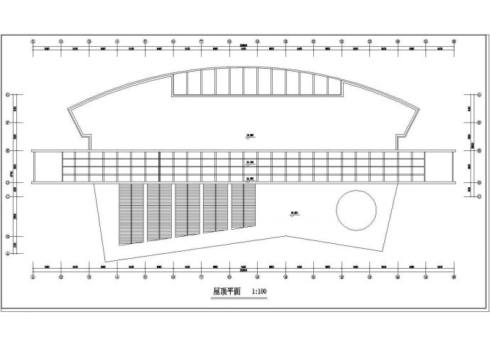 某长126米 宽47.7米 五层图书馆CAD建筑方案设计_图1