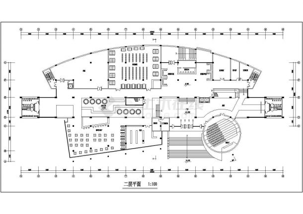某长126米 宽47.7米 五层图书馆CAD建筑方案设计-图二