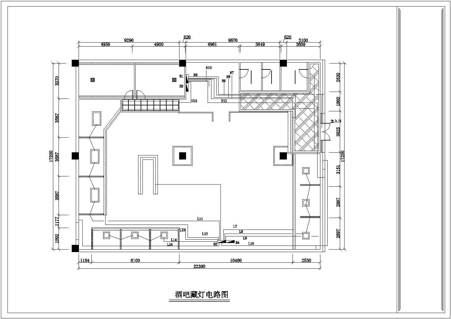 某小型酒吧电气施工设计全套CAD图