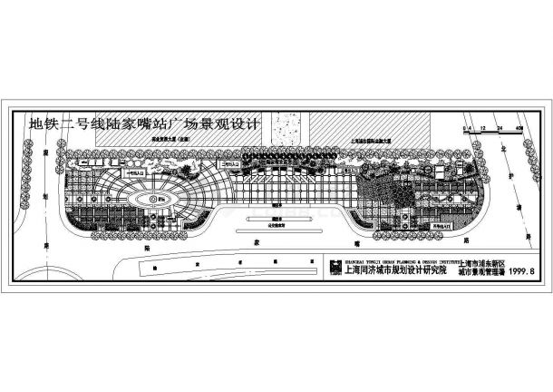 某大城市公交站广场绿化规划设计cad总平面施工图-图一