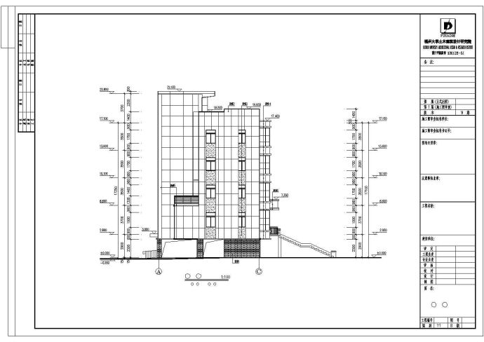 某地区大型五层办公楼建筑设计图纸（共16张）_图1