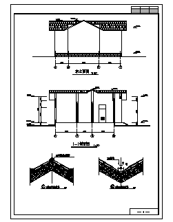 某单层服务区斜屋面公厕建筑施工cad图_公厕施工-图一